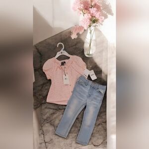 7 For All Mankind Short Sleeve Top and Skinny Jeans Set